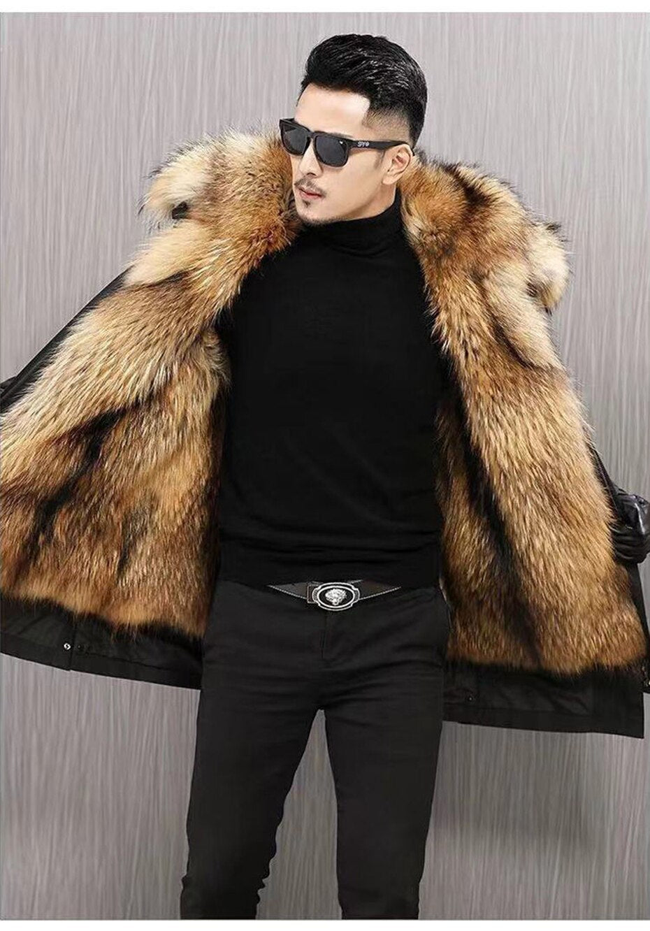 New Style Fur Coat Mid-Length Imitation Fur Raccoon