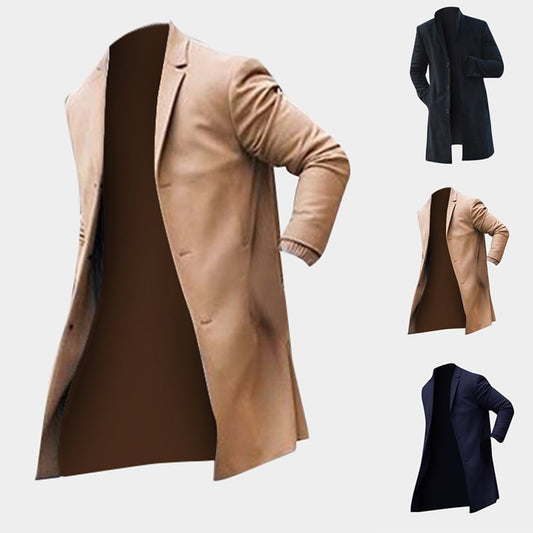 Men's Trench Long Overcoat Slim Fit