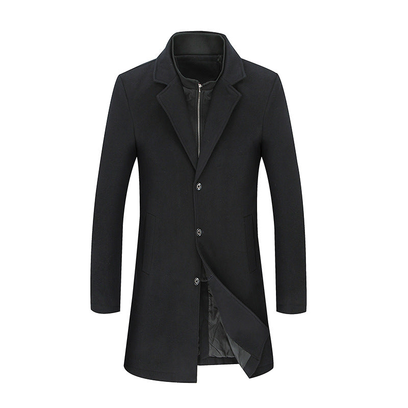 Woolen coat two-piece men's coat British style coat