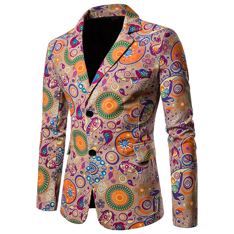National style printed large size small suit