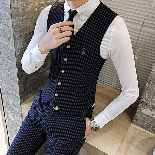 Striped men's vest and jacket trousers