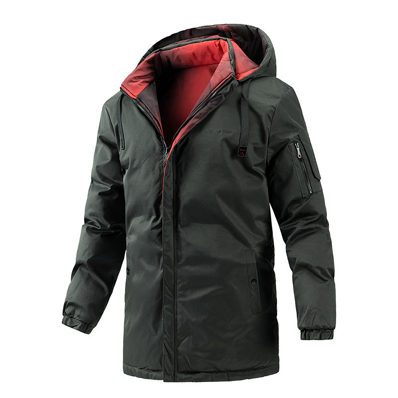 Men's Winter Mid-length Cotton Clothes Double-sided Warm Jacket