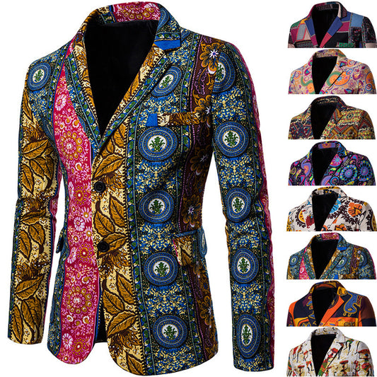 National style printed large size small suit