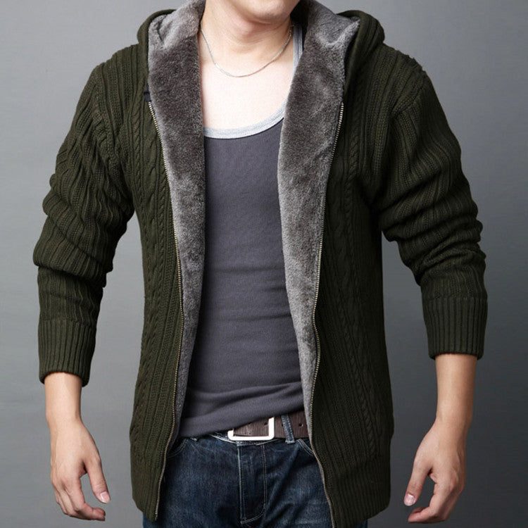 Men's Knitted Cardigan With Zipper Top