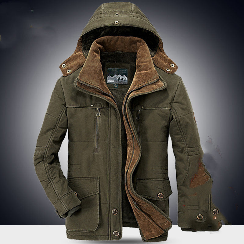 Mid-length cotton-padded jacket