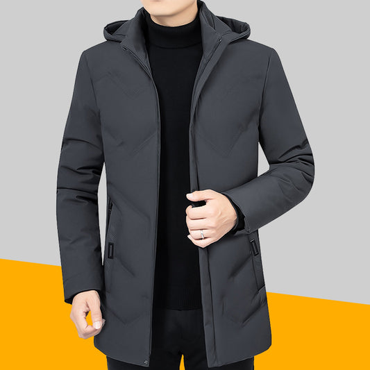 Mid-length Middle-aged Father's Down Padded Jacket