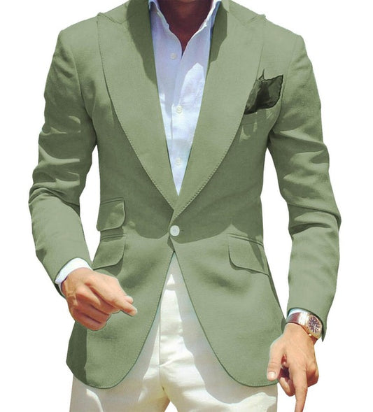 Men's Pure Color Suit Jacket Simple Temperament