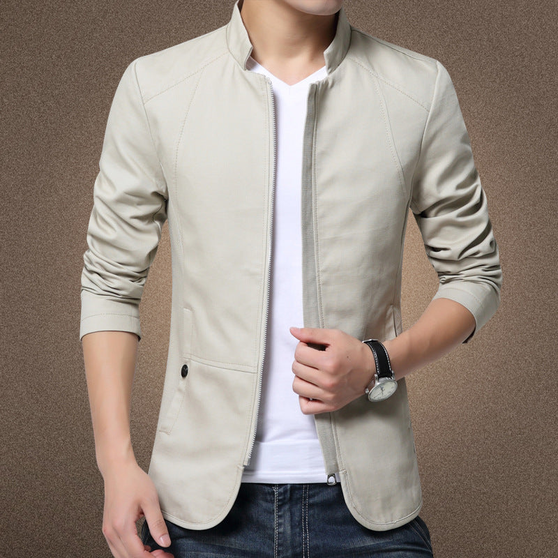 Spring and Autumn Men's Stand Collar Jacket