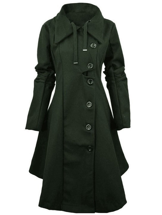 New European And American Irregular Hem Double-Sided Woolen Coat