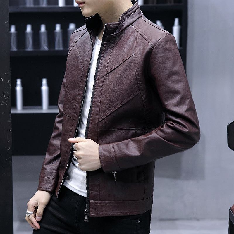 Slim leather jacket