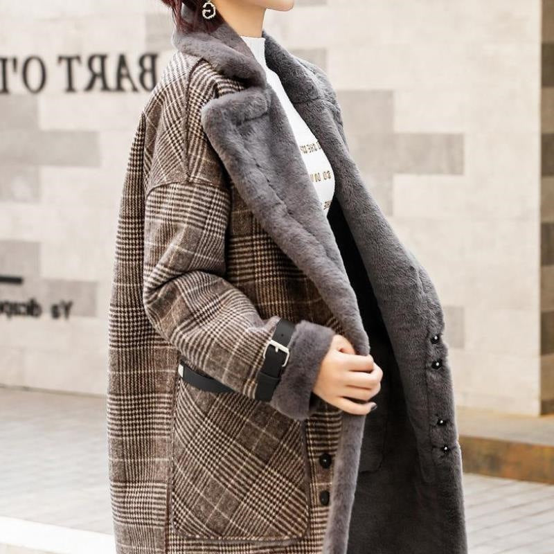 Ladies autumn and winter woolen coat
