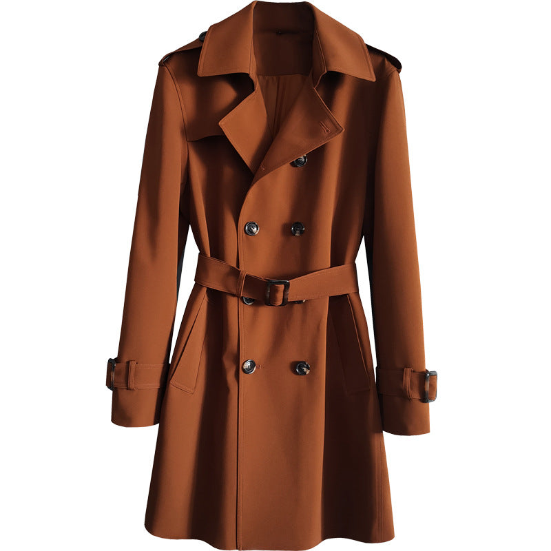 Men's Classic Double-breasted Trench Coat Long