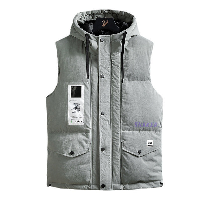 Teenagers Hooded Loose Casual Waistcoat Jacket