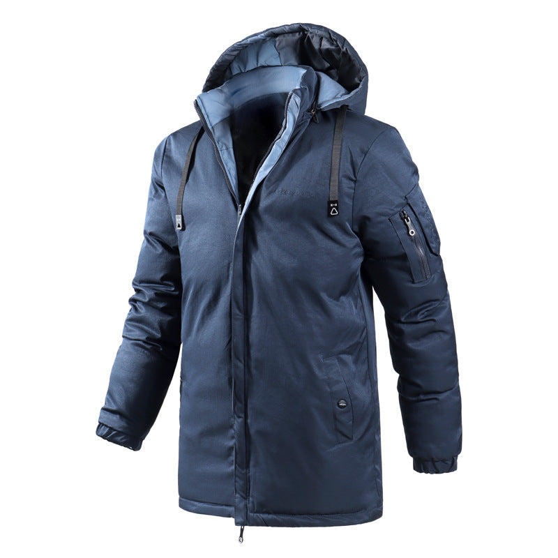 Men's Winter Mid-length Cotton Clothes Double-sided Warm Jacket