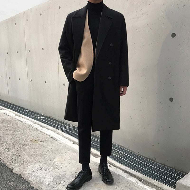 Woolen Coat Men's Mid-length Winter Korean Version