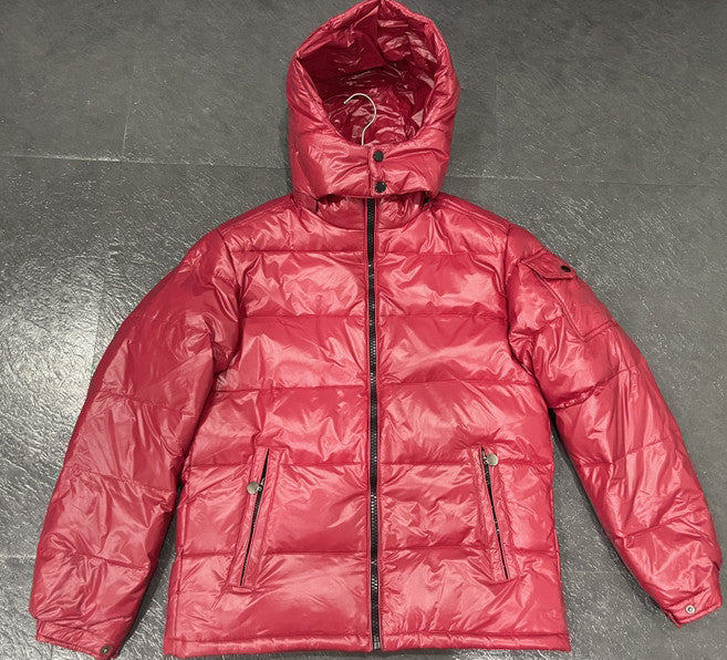 Men's Winter White Duck Down Jacket Split Cap Shiny Fashion Winter Clothing