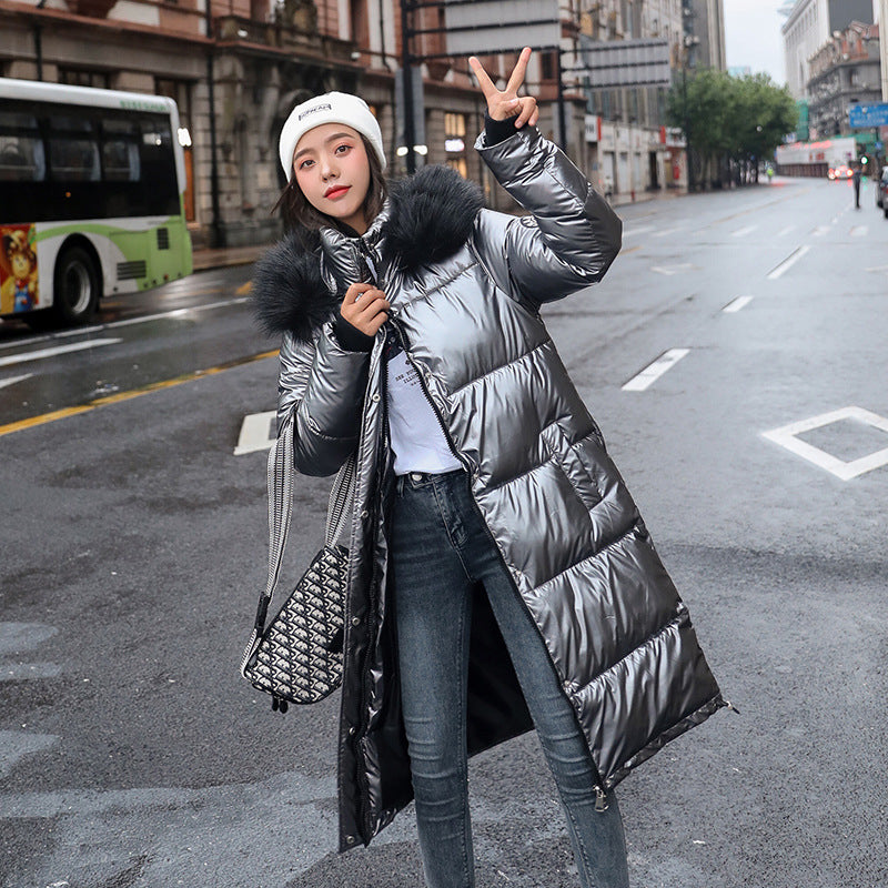 Slim and Thin Korean Style Long knee-length Down Padded jacket