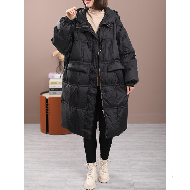 Mid-length Thickened Warm White Duck Down Jacket