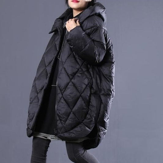 Mid-length hooded cotton jacket