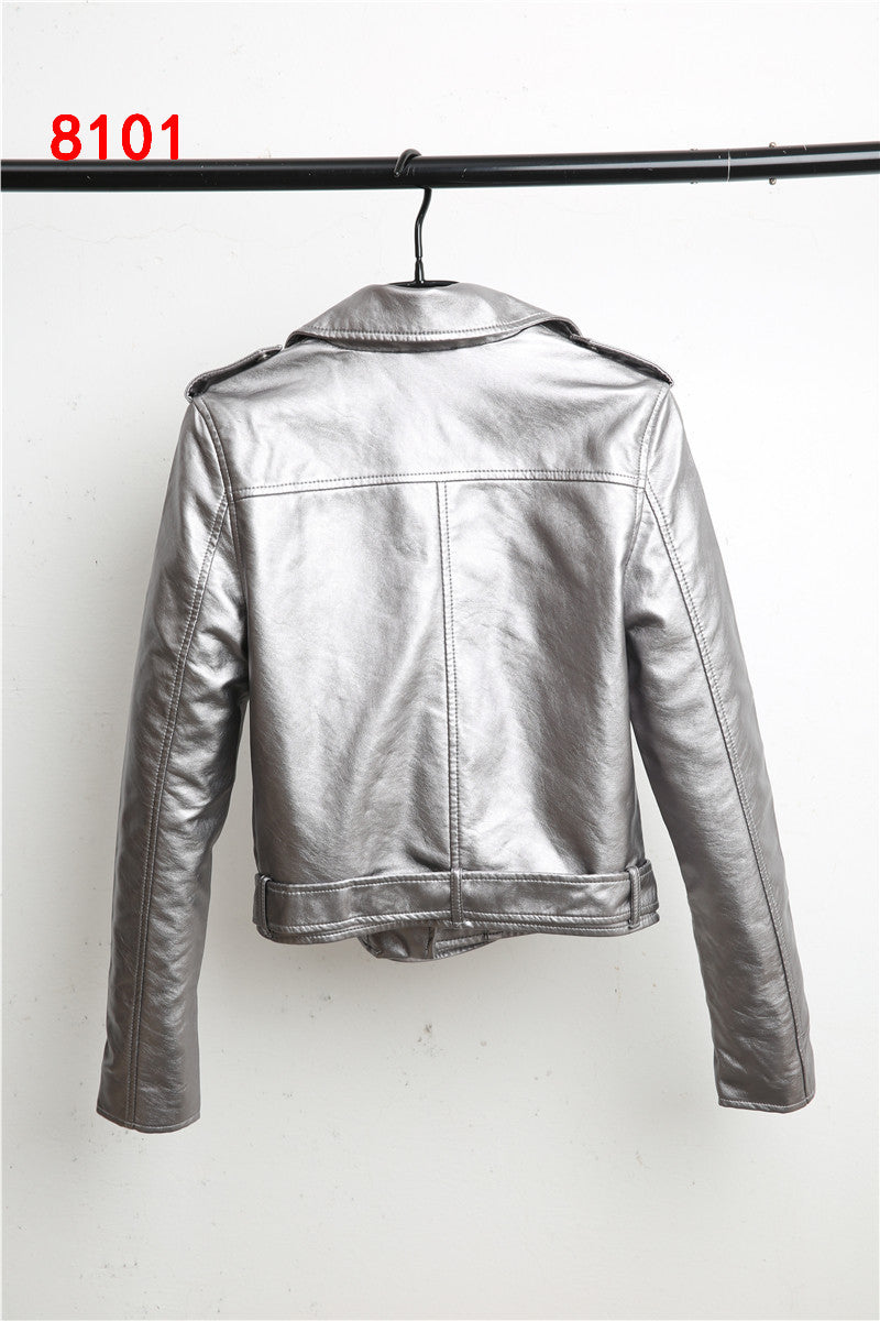 Punk style leather motorcycle leather