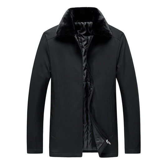 Warm Cotton-padded Jacket Plus Velvet Padded Fur Collar Top