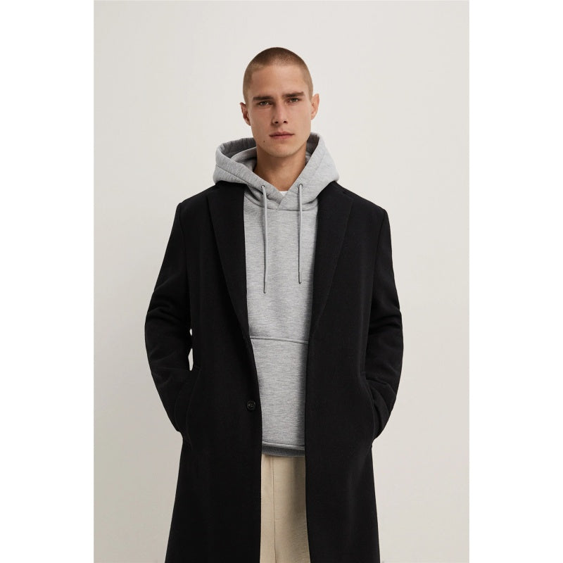 Men's Comfortable-fit Fabric Woolen Coat Jacket