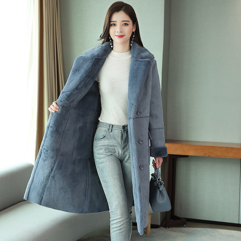 Korean style loose fur coatcotton jacket
