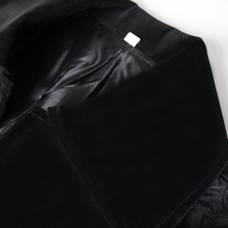 Men's Solid Color Jacquard Retro Uniform Jacket