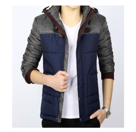 Herren Winterjacke mit Kapuze und Baumwollpolsterung, Freizeitjacke für Herren, Baumwollkleidung für Jugendliche, Schlanke, kurze, große Baumwolljacke 