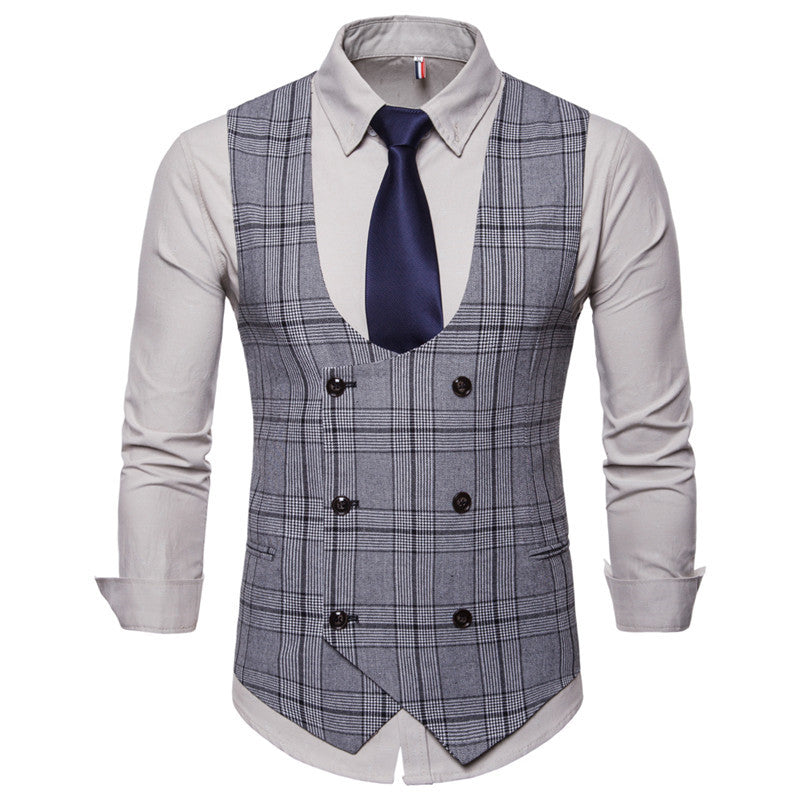 Houndstooth Men's Fashion Casual Vest Slim Suit Vest Hot Sale