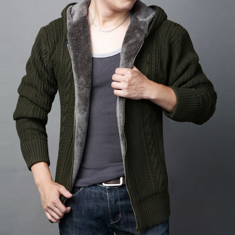 Men's Knitted Cardigan With Zipper Top