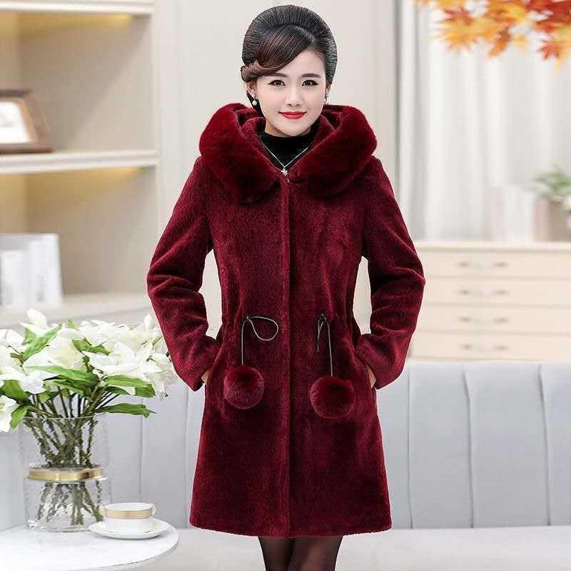 Women's Long Imitation Mink Velvet Coat Is Thin