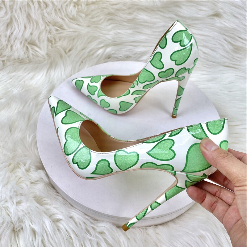 New Love Patent Leather High Heels Women's Stiletto 10CM Fashion Shallow Mouth Single Shoes Banquet Shoes