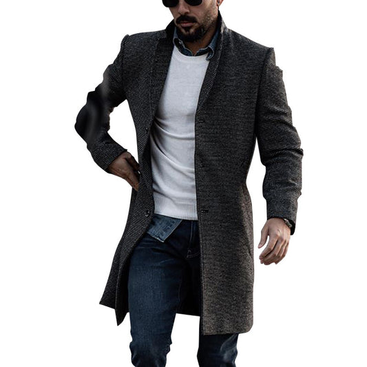Men's mid-length coat slim fashion windbreaker