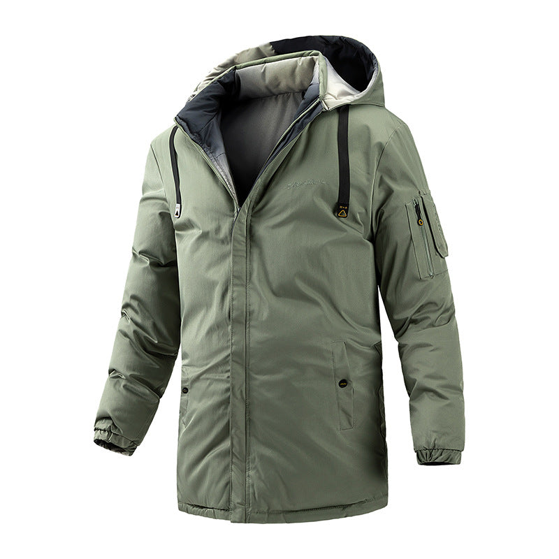 Men's Winter Mid-length Cotton Clothes Double-sided Warm Jacket