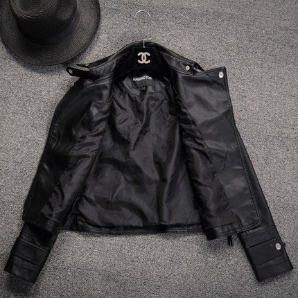 Wild leather women's short section Korean version of the pu Slim jacket jacket autumn and winter motorcycle clothing
