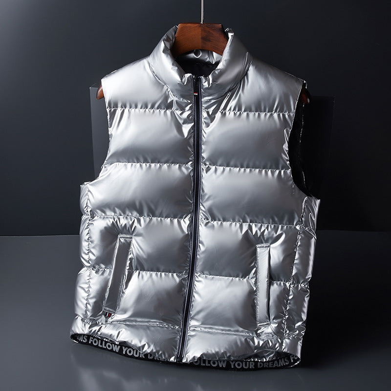 Men's Shiny Down Cotton Vest Jacket