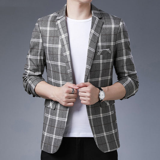 Slim Korean Men's Knitted Suit