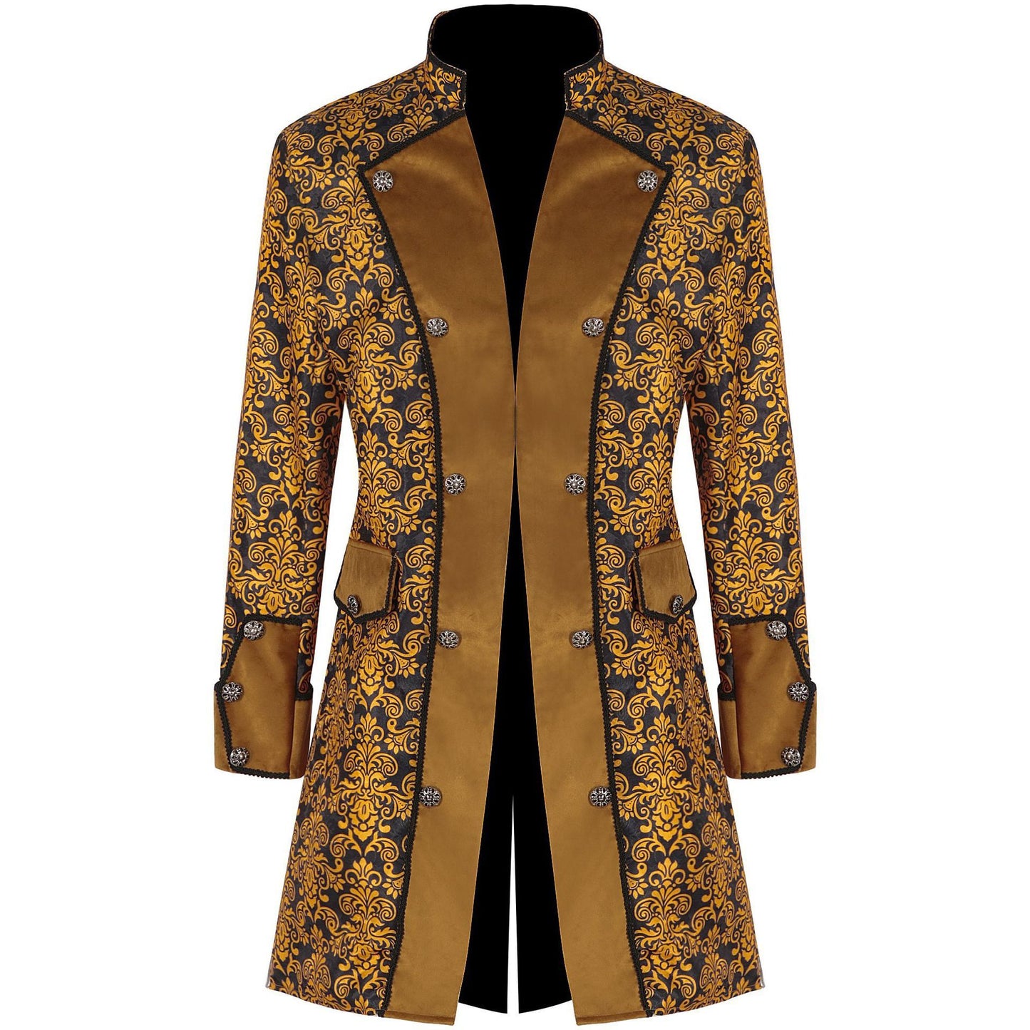 Medieval European And American Men's Overcoat Solid Color Fashion