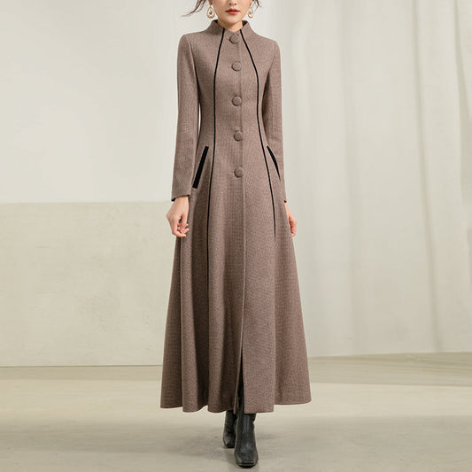 New Mid Length Versatile High-end Woolen Coat Coat