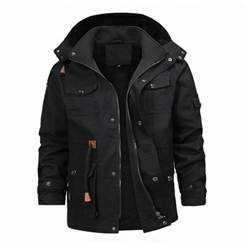 Men's Winter Plush Detachable Cotton Casual Jacket