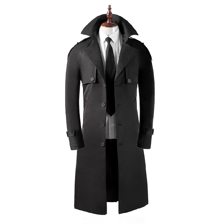 Herren Trenchcoat Superlang Overknee Slim Business Casual