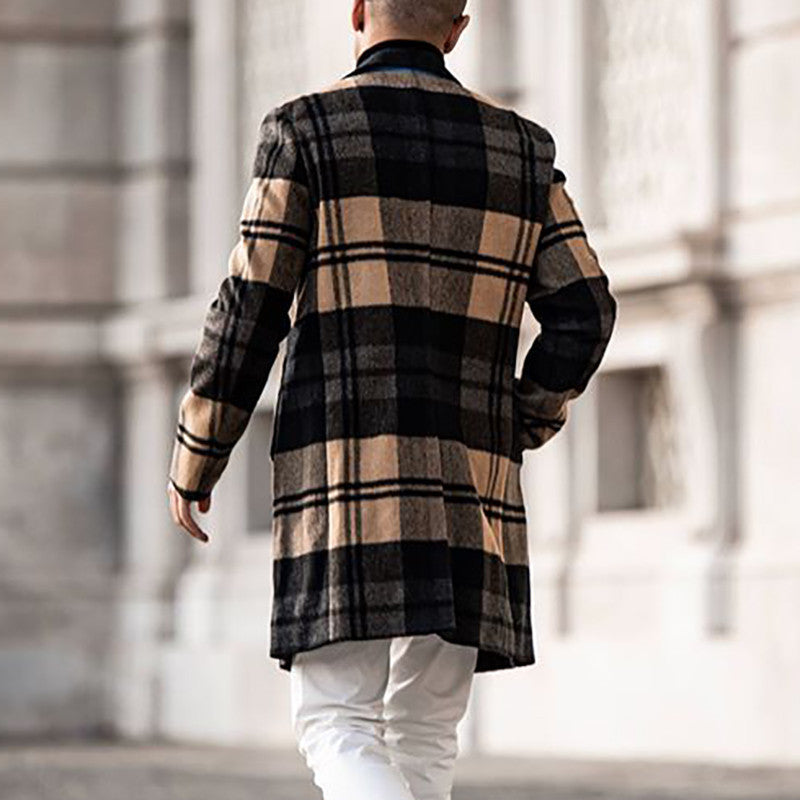 Double-sided woolen coat mid-length coat