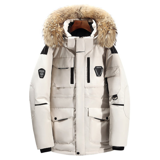 White duck down cardigan youth down jacket