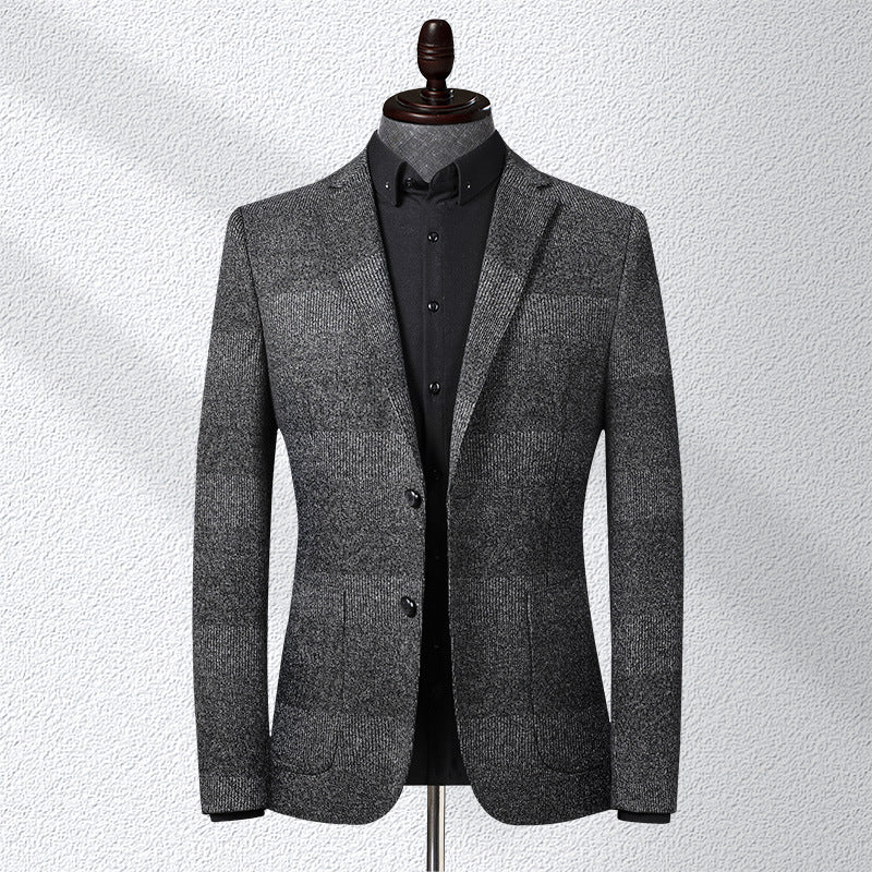 Stretch plaid men's suit