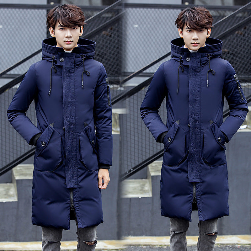 Men's mid-length down jacket