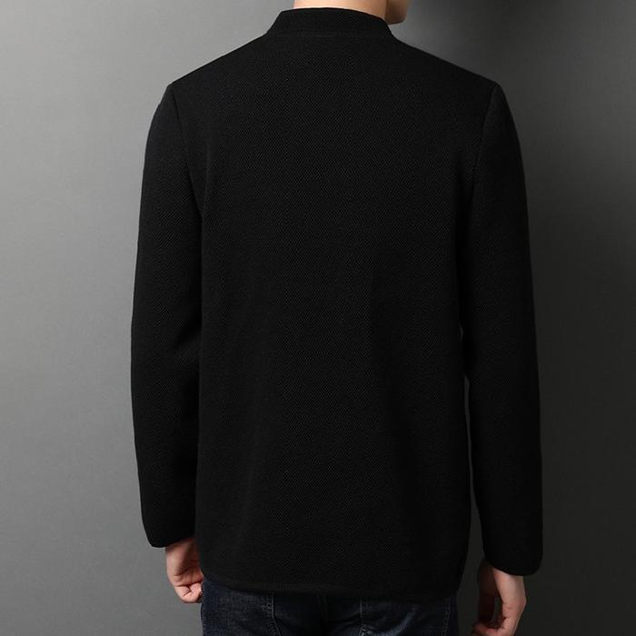 Knit Cardigan Stand Collar Men's Sweater Coat