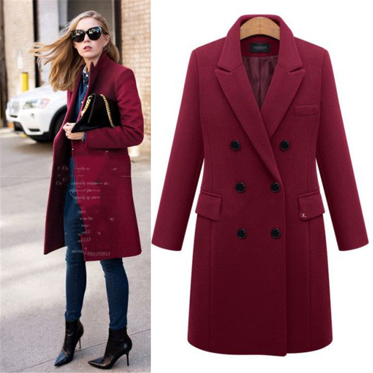 Medium length woolen coat