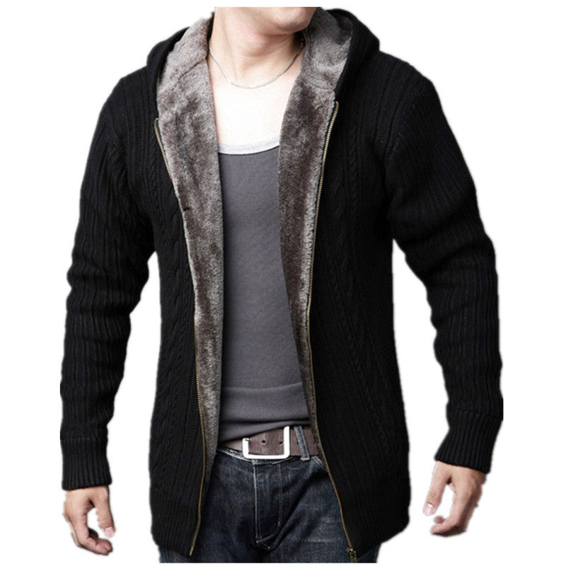 Men's Knitted Cardigan With Zipper Top