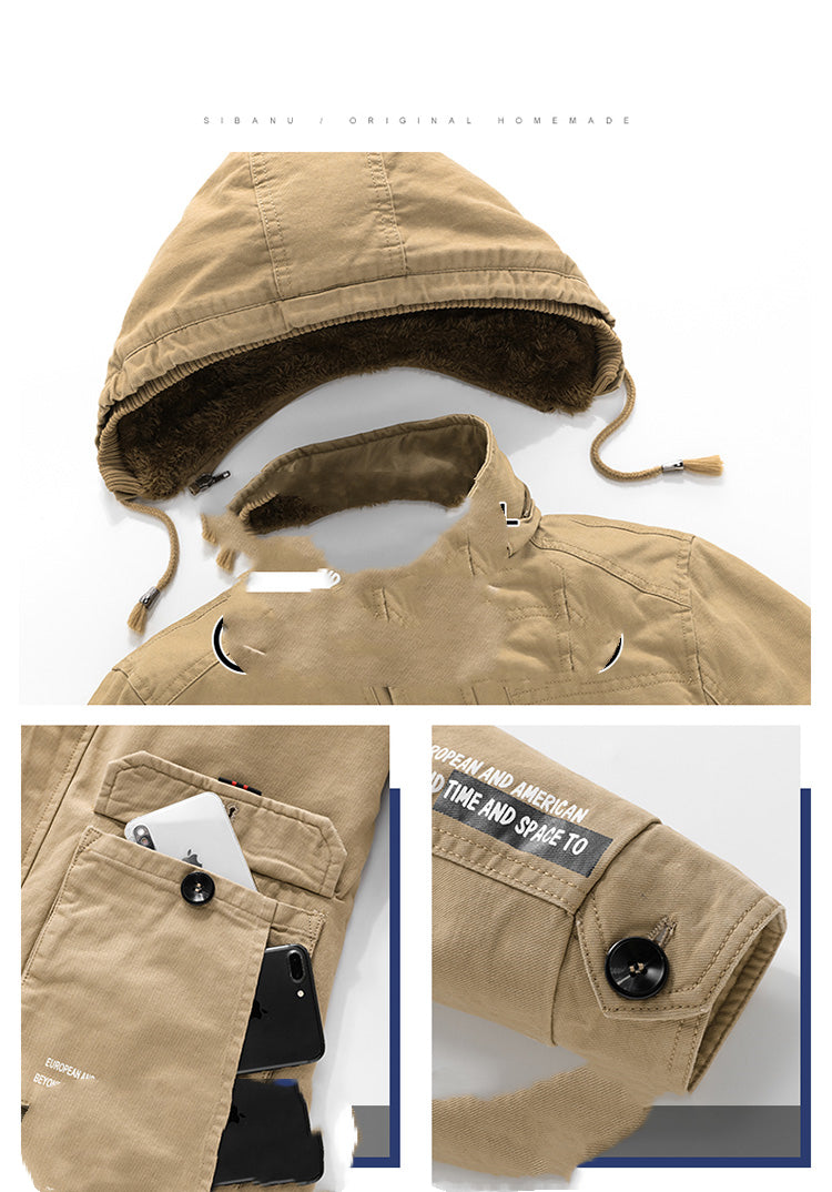 Men's Winter Plush Padded Jacket Tooling